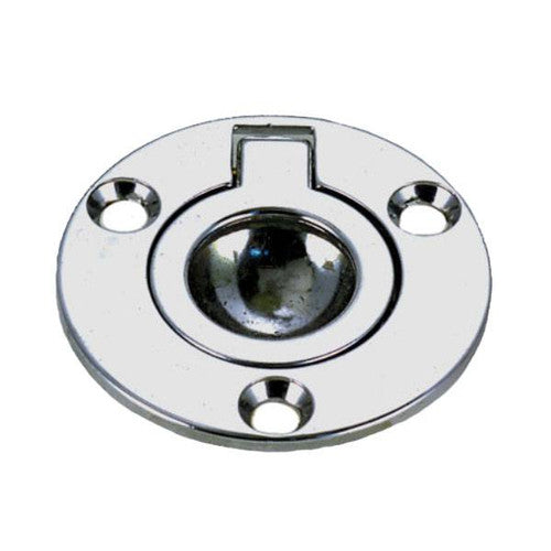 Perko 1232DP1CHR Flush Ring Pull, Bronze, Chrome Plated, 2 Inch O.D. Face Plate