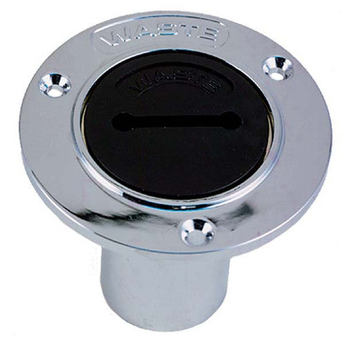 Perko 1269DP0CHR Waste Deck Plate for Hose, Chrome Plated Zinc Alloy, Key-Lock Cap, 1-1/2 Inch