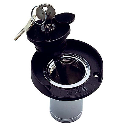 Perko 1399DP0CHR Locking Gas Deck Fill for 1-1/2 Inch Hose, Chrome-Plated Cap