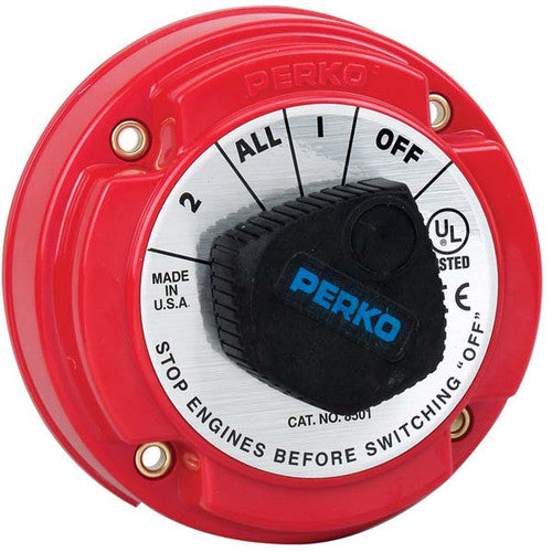 Perko 8501DP Battery Selector Switch, 250 Amp Continuous, 12/24/32 Volt Marine