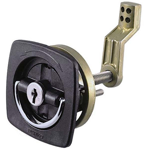 Perko 0931DP1BLK Flush-Mount Locking Latch, Black, Offset Cam Bar 3/8 to 3 Inches