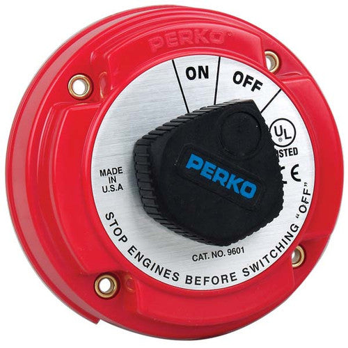 Perko 9601DP Battery Disconnect Switch, Red, On-Off Medium Duty, Ignition Protected