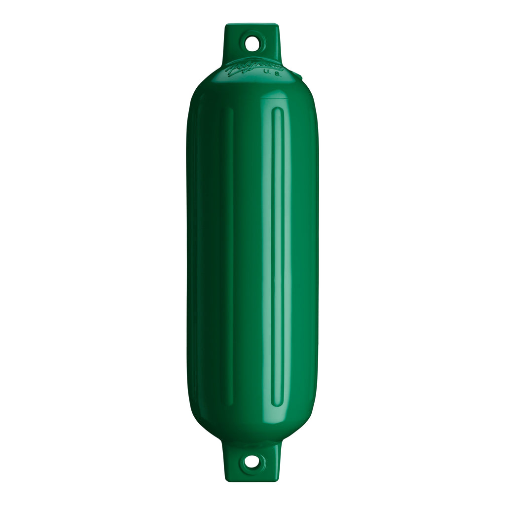 Polyform G-4 Twin Eye Boat Fender - 6.5 x 22" Vinyl Fender for Boats 20-25 Ft, Available in Forest Green, White, and Black