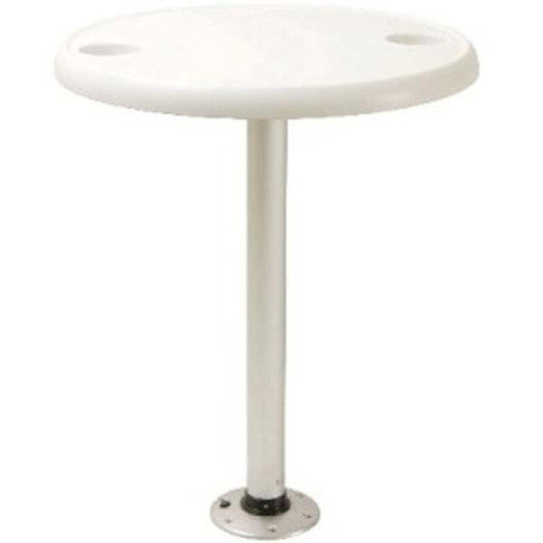 Springfield 1690102 Thread-Lock Table Package, 24 Inch Round Boat Table with Aluminum Locking Post