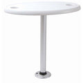 Springfield Marine 1690106 Stowable Table Package, Oval 18 Inch x 30 Inch, White
