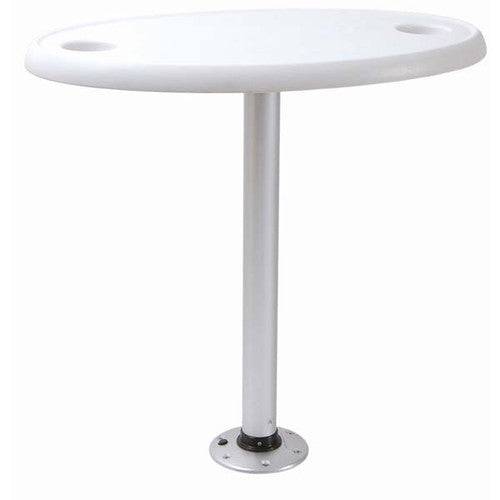 Springfield Marine 1690106 Stowable Table Package, Oval 18 Inch x 30 Inch, White