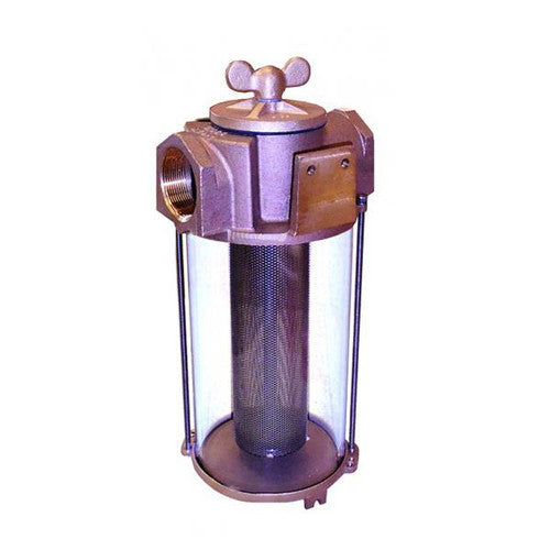 Groco SA-1000 1 Inch NPT Raw Water Strainer, Bronze with Stainless Steel Filter Basket