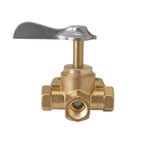 Moeller Marine 033312-10 3/8 in. NPT Brass Three-Way Fuel Shut-Off Valve