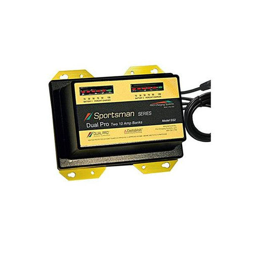 Dual Pro SS2 Sportsman Series 2 Bank 20 Amp Onboard Marine Battery Charger, 12V/24V