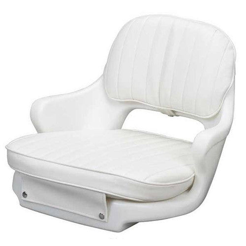 Moeller ST2000-HD 2000 Chair Boat Helm Seat with Cushion and Mounting Plate, White