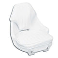 Moeller Heavy Duty Narrow Boat Helm Seat with Cushions and Mounting Plate, White (ST2050-HD)