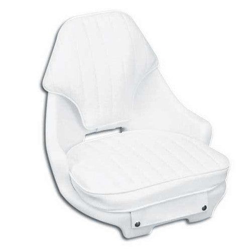 Moeller Heavy Duty Narrow Boat Helm Seat with Cushions and Mounting Plate, White (ST2050-HD)