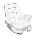 Moeller ST2090-HD Extra-Wide Ladder Back Boat Helm Seat, Cushion, and Mounting Plate Set, White