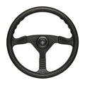 SeaStar Champion Steering Wheel, 13.5 Inch Black 3-Spoke with Center Trim Cap, SW59291P