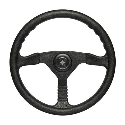 SeaStar Champion Steering Wheel, 13.5 Inch Black 3-Spoke with Center Trim Cap, SW59291P