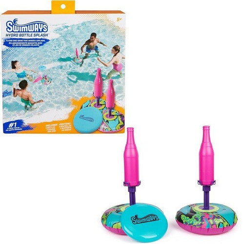 SwimWays Hydro Bottle Splash Water Toy Set, Bottle Toss Frisbee Pool Game for Ages 5 and Up