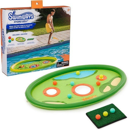 SwimWays Hydro Golf Floating Island Pool Game, Model 6068636, Includes Chipping Mat and 9 Practice Balls