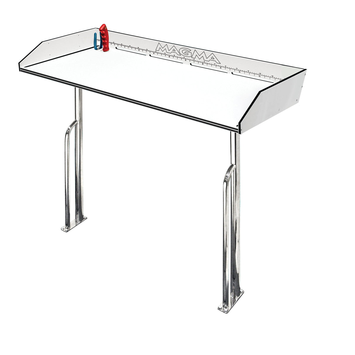 Magma Tournament Series 48 Inch Dock Cleaning Station with Mount, White/Black/White HDPE