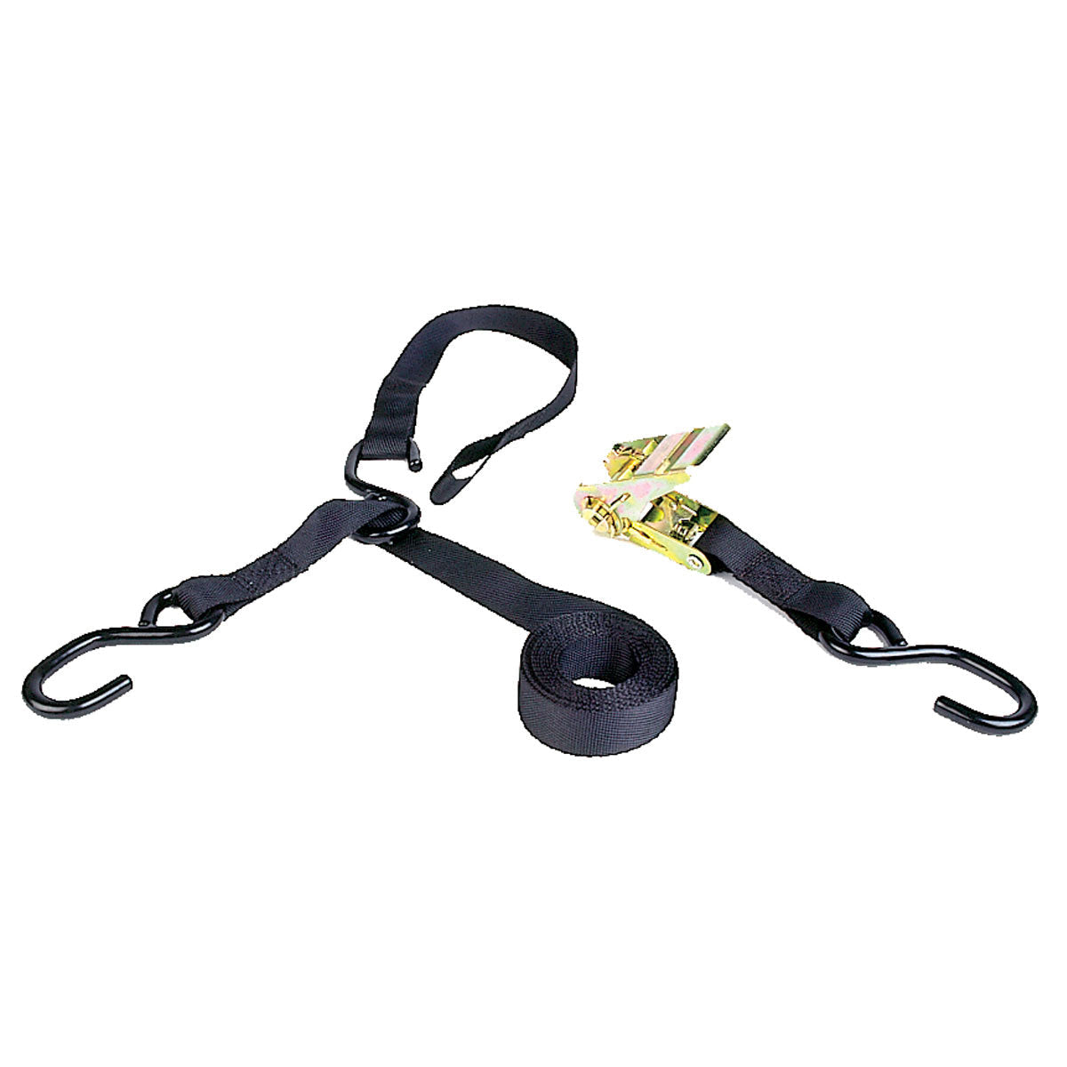 Airhead Triple Hook Ratchet Tie Down, 8 Feet, Stainless Steel Coated Hooks