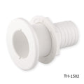 T-H Marine Straight Thru-Hull Fitting, 1-1/2 Inch, White, TH-1502