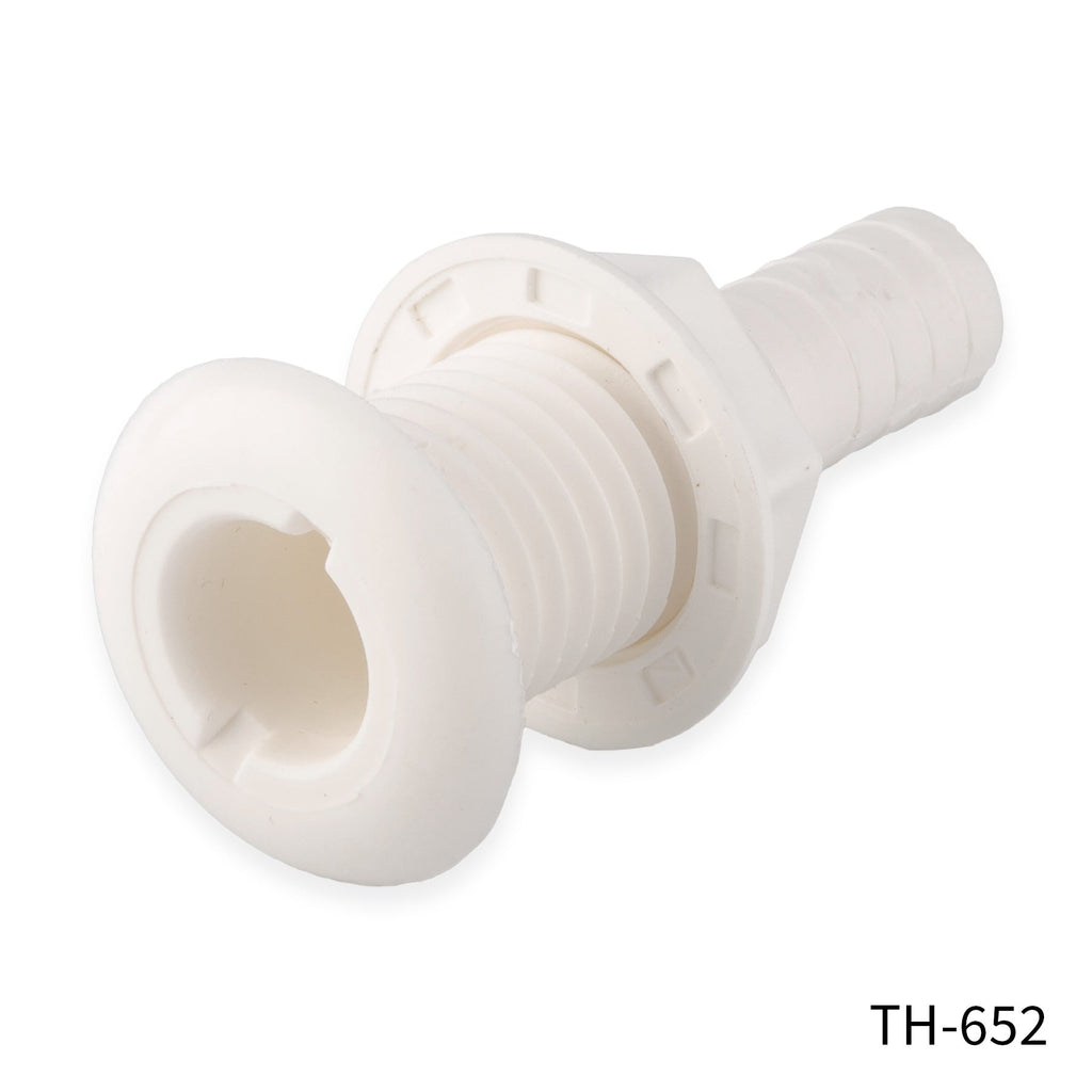 T-H Marine Straight Thru-Hull Fittings - Available in 5/8" to 1-1/8", White