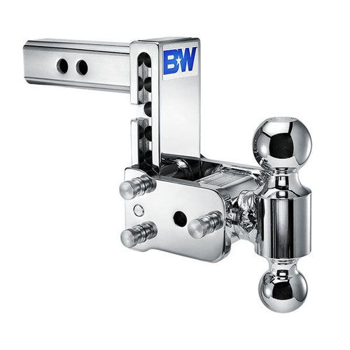 B&W Tow & Stow Adjustable 2-Ball Mount - 2" Hitch, 10,000 lb GTW, Available in 3" to 7" Drop, Chrome or Black