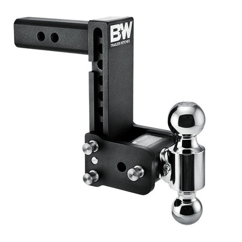 B&W Tow & Stow Adjustable 2-Ball Mount - 2" Hitch, 10,000 lb GTW, Available in 3" to 7" Drop, Chrome or Black