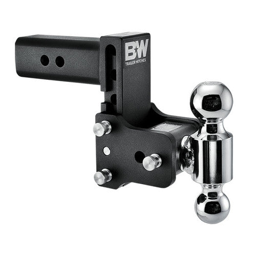 B&W Tow & Stow TS20037B Adjustable 2-Ball Mount, 2-1/2 Inch Shank, 5 Inch Drop, 14,500 lb GTW, Black