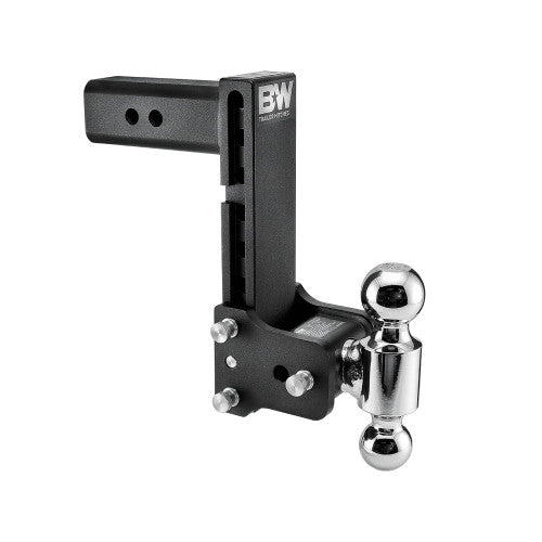 B&W Tow & Stow 2-Ball Mount - 2 Inch Hitch, 10K GTW, Black, Available in 5" and 7" Drop