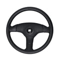 Uflex V60 Antigua Steering Wheel, Black - 15 Inch 3-Spoke Thermoplastic Antishock with QDH Hub