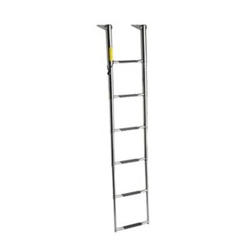 Garelick Over-Platform 6 Step Wide Telescoping Ladder, 400 lb Capacity, 19686