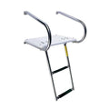 Garelick 19546 I/O Swim Platform with Telescoping Ladder, White Polyethylene, Stainless Steel Rails