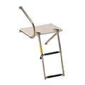 Garelick 19537 Transom Platform with Telescoping Ladder, 18 Inch x 15.5 Inch HDPE Platform