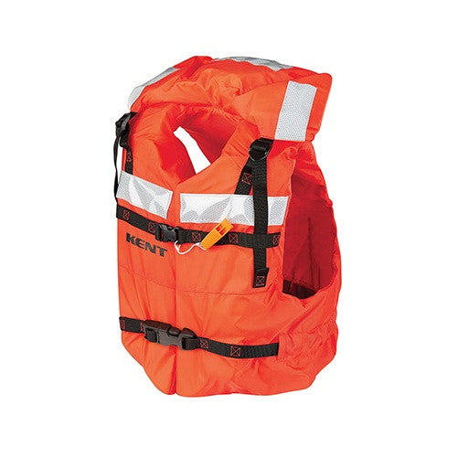 Kent Adult Type I Commercial Foam Life Jacket, USCG Approved for Over 90 lbs, Orange