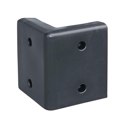 JIF Marine 10-Inch Corner Bumper - Black UV-Resistant Blow-Molded Dock Corner Guard (FBF2)