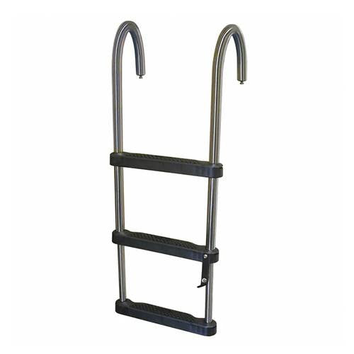 JIF Marine EJZ3 3-Step Removable Telescoping Pontoon Ladder, 400 Pound Capacity