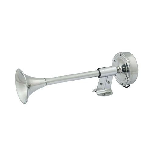 AFI Stainless Steel Single Trumpet Electric Boat Horn, 12 Volt, 108dB, Part 10010