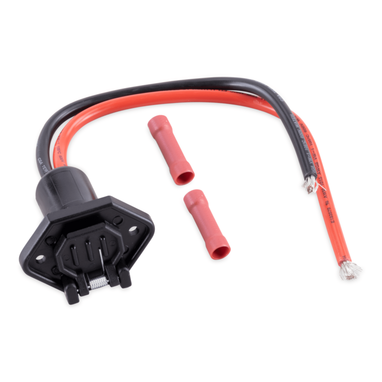 Sierra WH10520-1 Male Boat Side Trolling Motor Plug, 12 Volt, 6 Inch 8 Gauge Wire with Butt Connectors