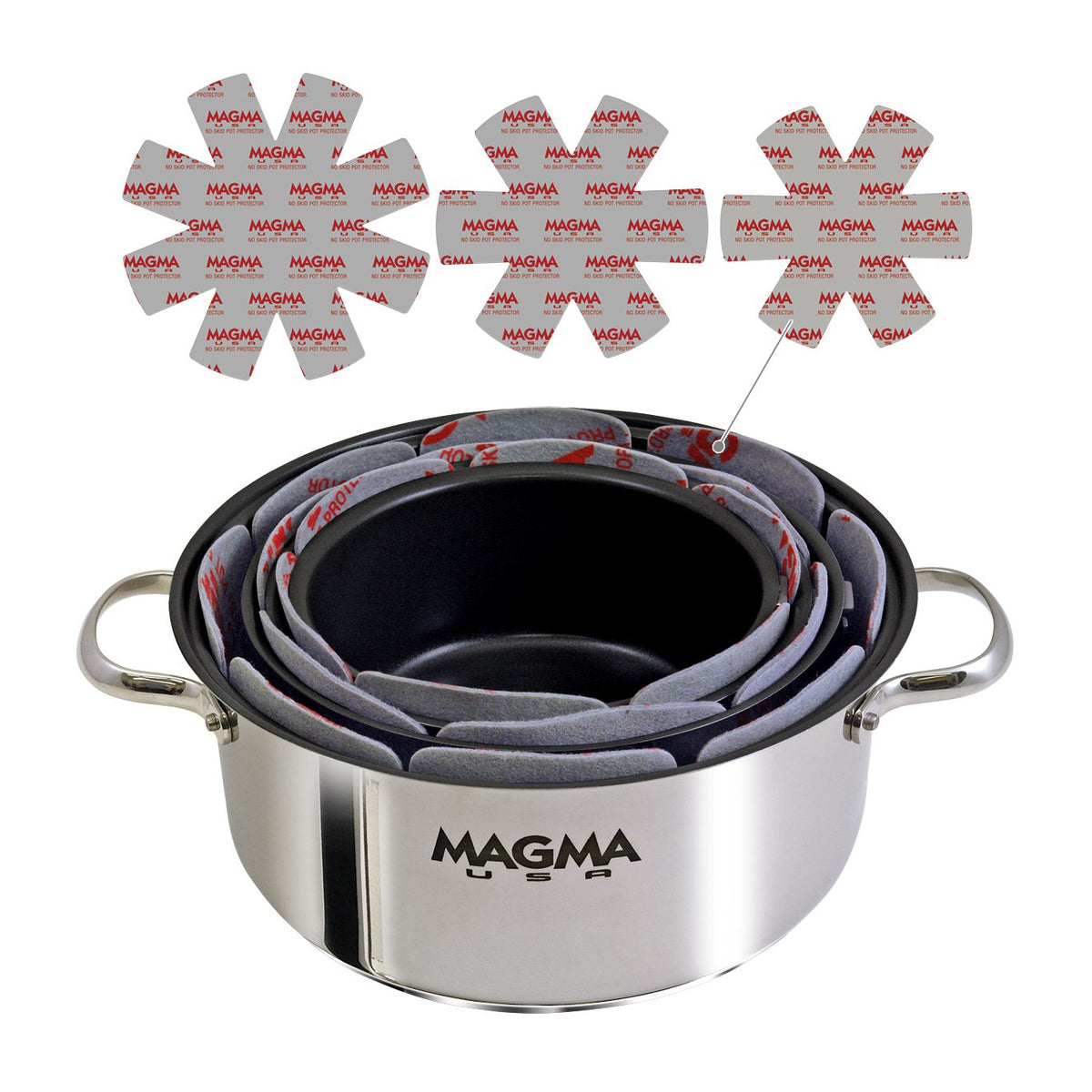 Magma No-Skid Pot Protectors A10-368, Set of 3 (Small, Medium, Large)