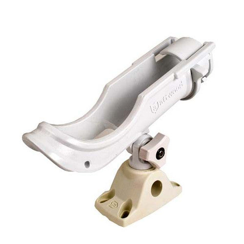Attwood 5009W4 2-In-1 Non-Adjustable Rod Holder, White, Side Mount