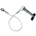 Attwood 66202-3 Tethered Spring-Loaded 1/4 Inch Clevis Pin with Cable Lanyard for Deck or Rail Hinge, Silver