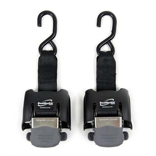 Boat Buckle G2 Stainless Steel Retractable Transom Tie-Downs, 2 x 43 Inch, Pair (F14256)