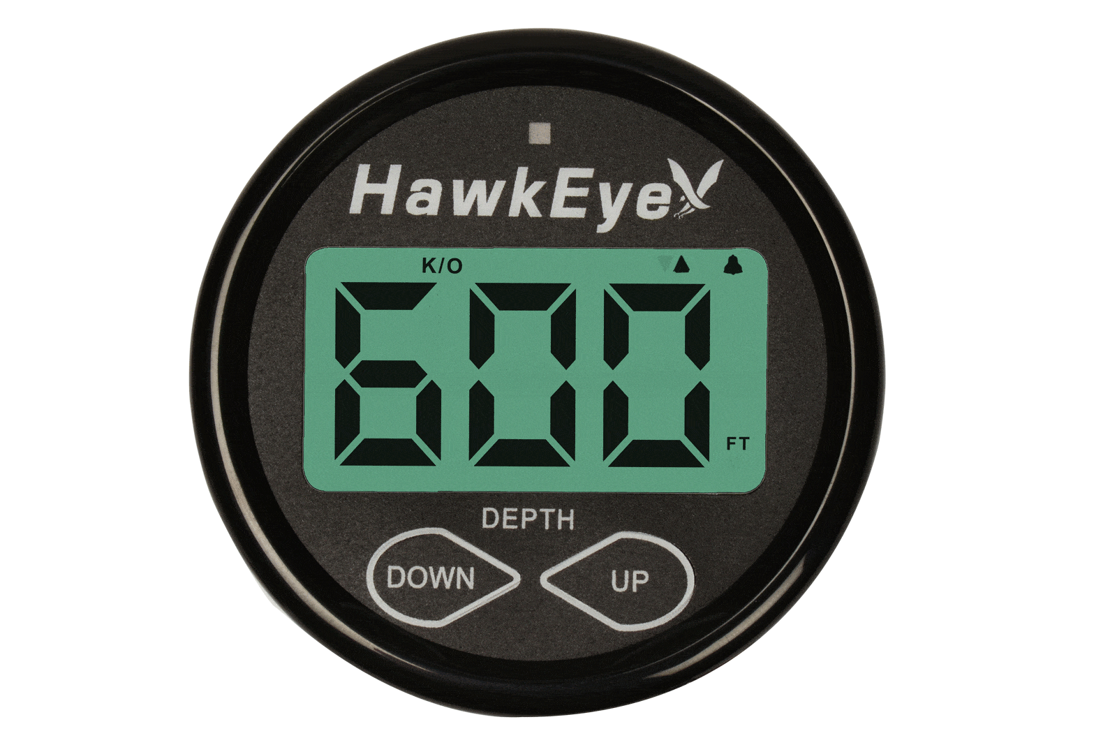 Hawk Eye Electronics DepthTrax Depth Sounder with Air and Water Temperature, 600 Feet - Transom Mount or Glue-In-Hull
