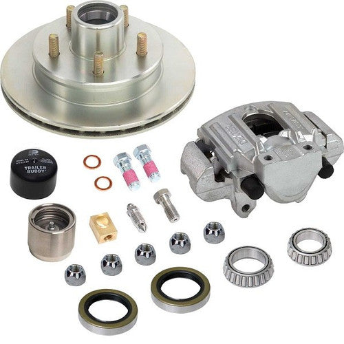 Dexter Disc Brake Kit K71-078-05, 3,750 lb Zinc Hub/Rotor with Aluminum Caliper, Complete Trailer Wheel End Kit