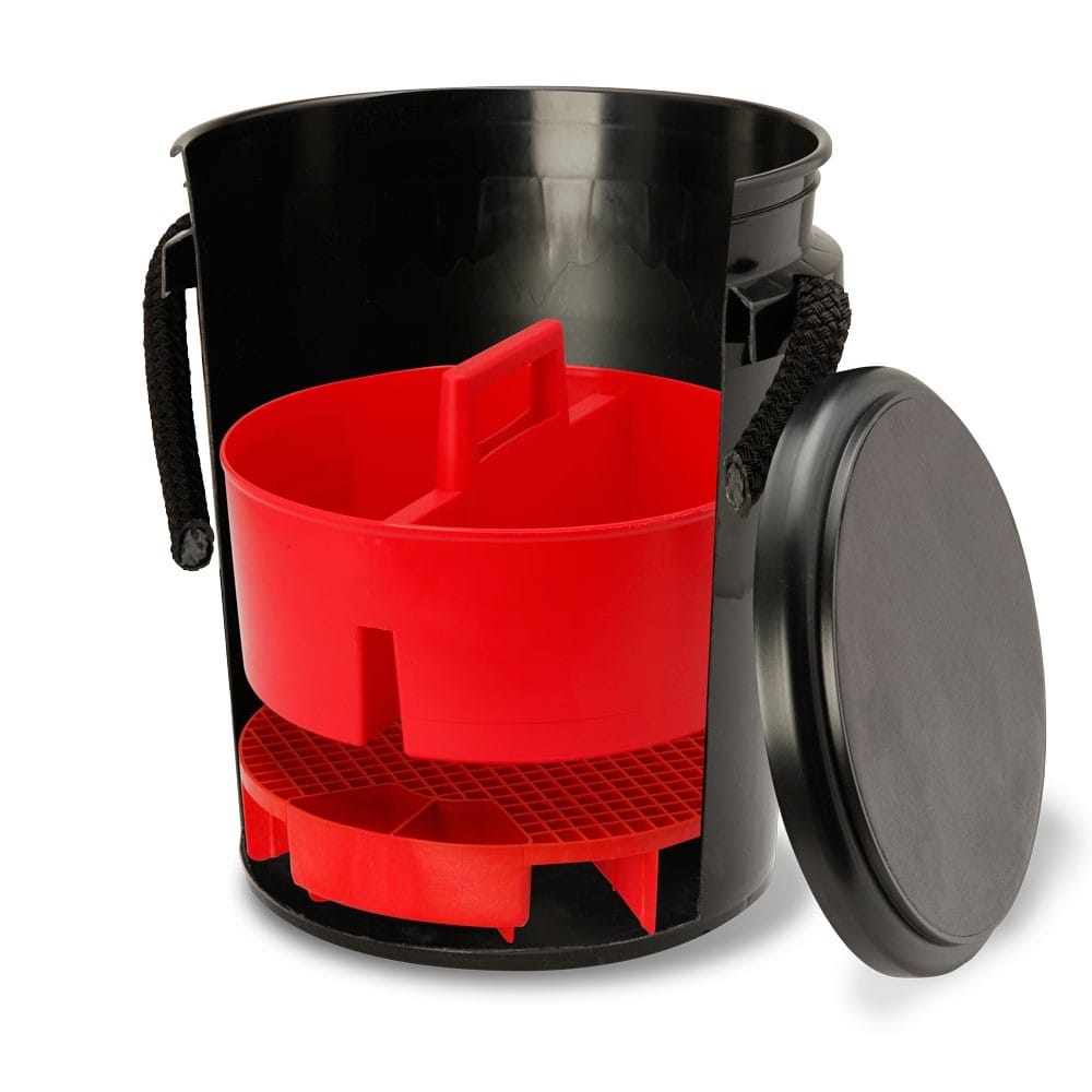 Shurhold One Bucket System, Black - 5-Gallon Bucket with Lid/Seat, Grate, and Caddy
