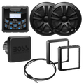 Boss Audio Systems MCKGB450B.6 Marine Gauge Bluetooth Receiver with 6.5 Inch Speakers, IPX6 Weatherproof, NOAA Weather Band