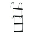 Garelick 12350-21 Removable Folding Pontoon Boarding Ladder with Deck Mounting Cups, 4-Step