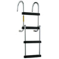 Garelick 12350 2-4 Step Folding Pontoon Ladder, Anodized Aluminum, Side Gate Deck Mount