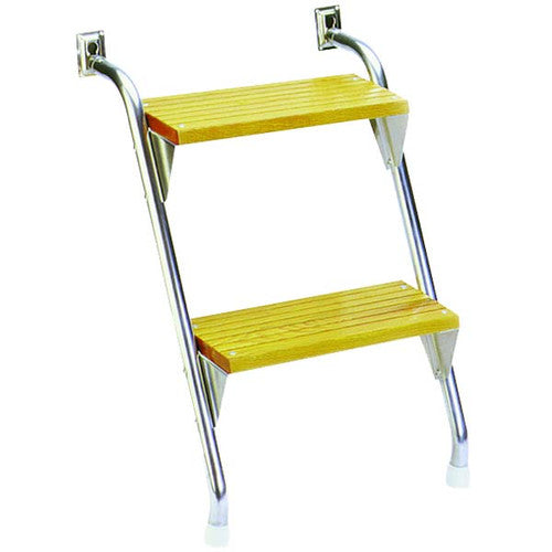 Garelick 25028 28 Inch Oak Cockpit Steps, 2-Step Boat Boarding Ladder