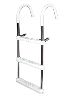 JIF Marine DMT3A-11 3-Step Gunwale Hook Ladder, 11 Inch Aluminum Portable Boat Ladder